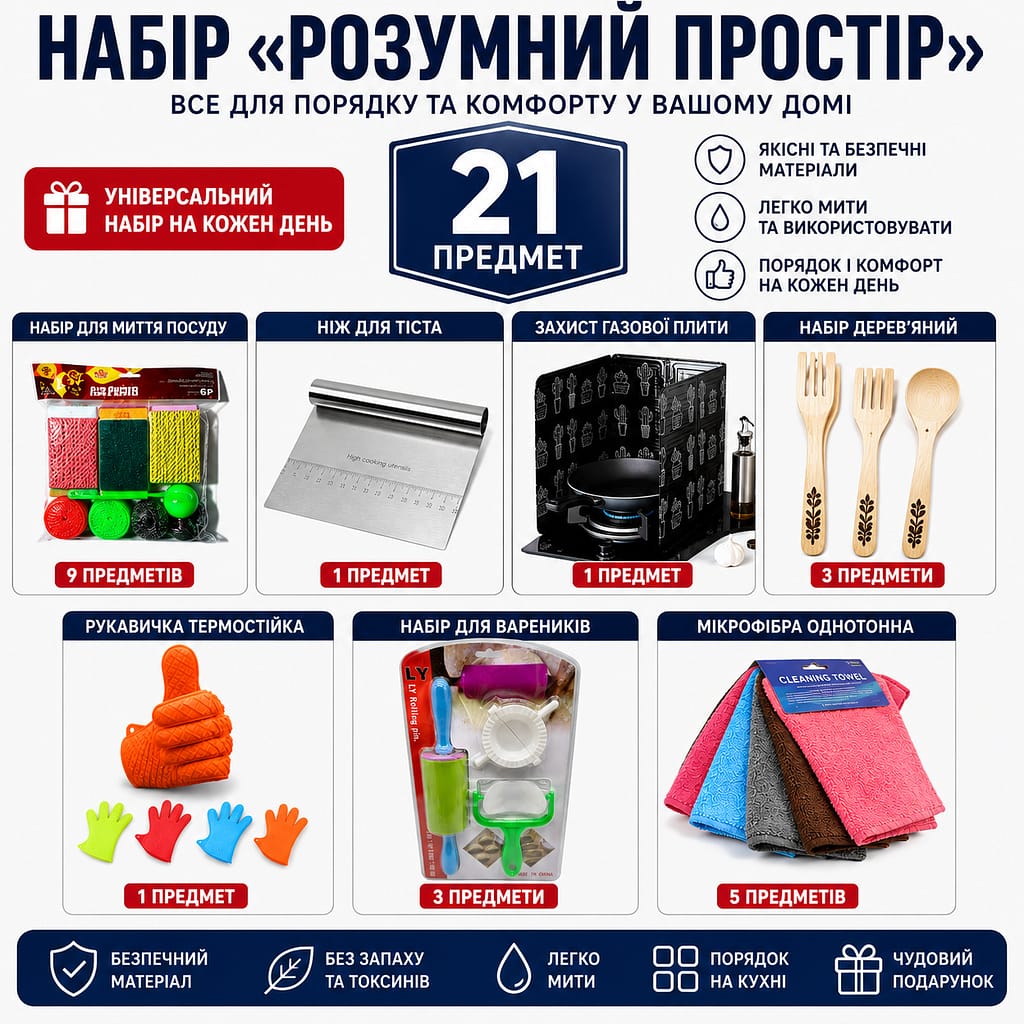 Великий кухонний набір «Розумний простір» 23 предмети