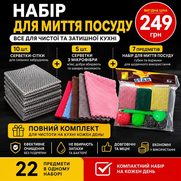 Набір для прибирання «Господарка» 24 предмети